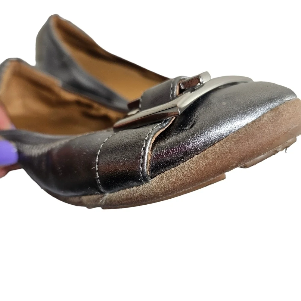 Nine West Justina Silver Slip-on Ballet Flats Sz 7.5M